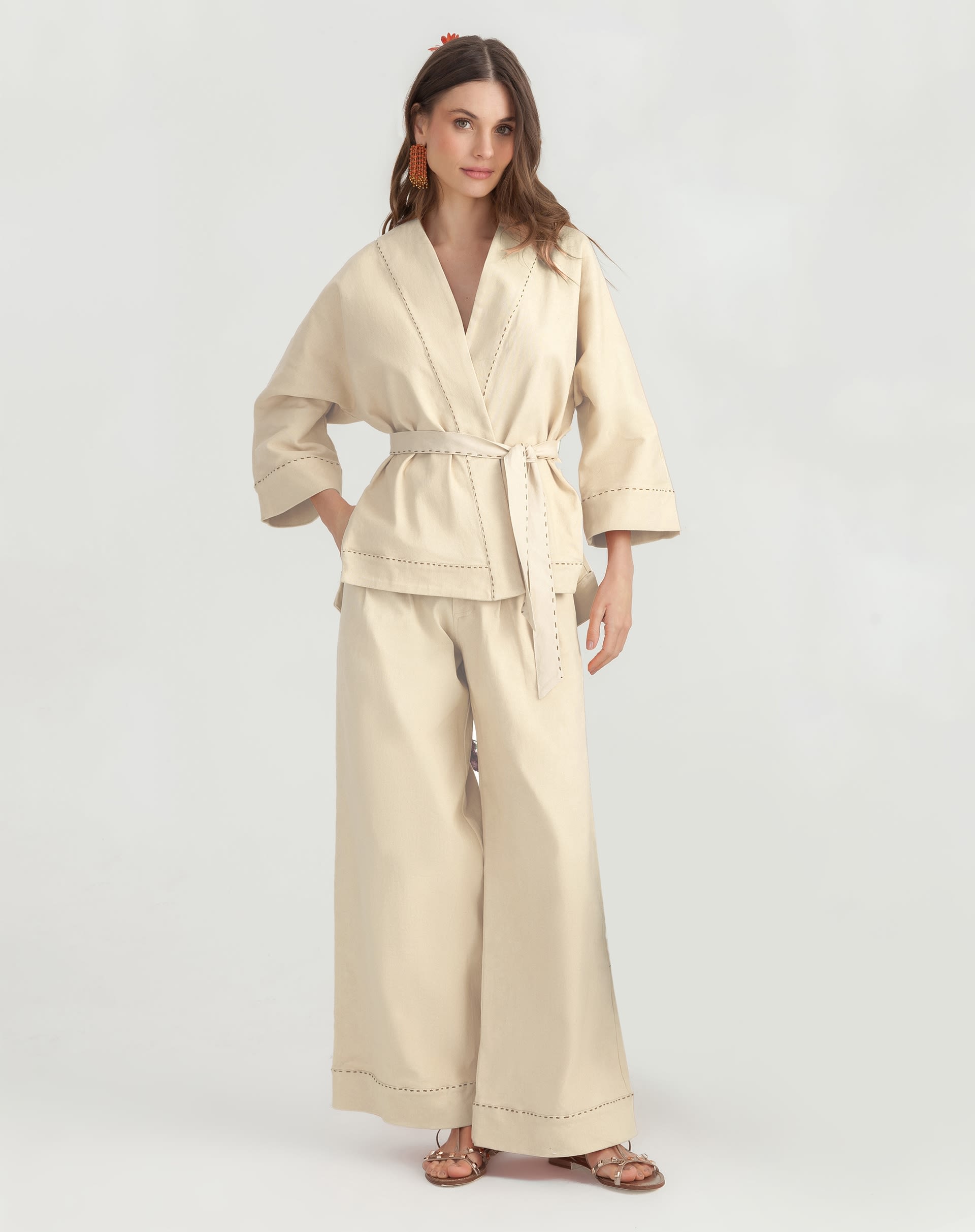 Kimono Ipê - BEGE