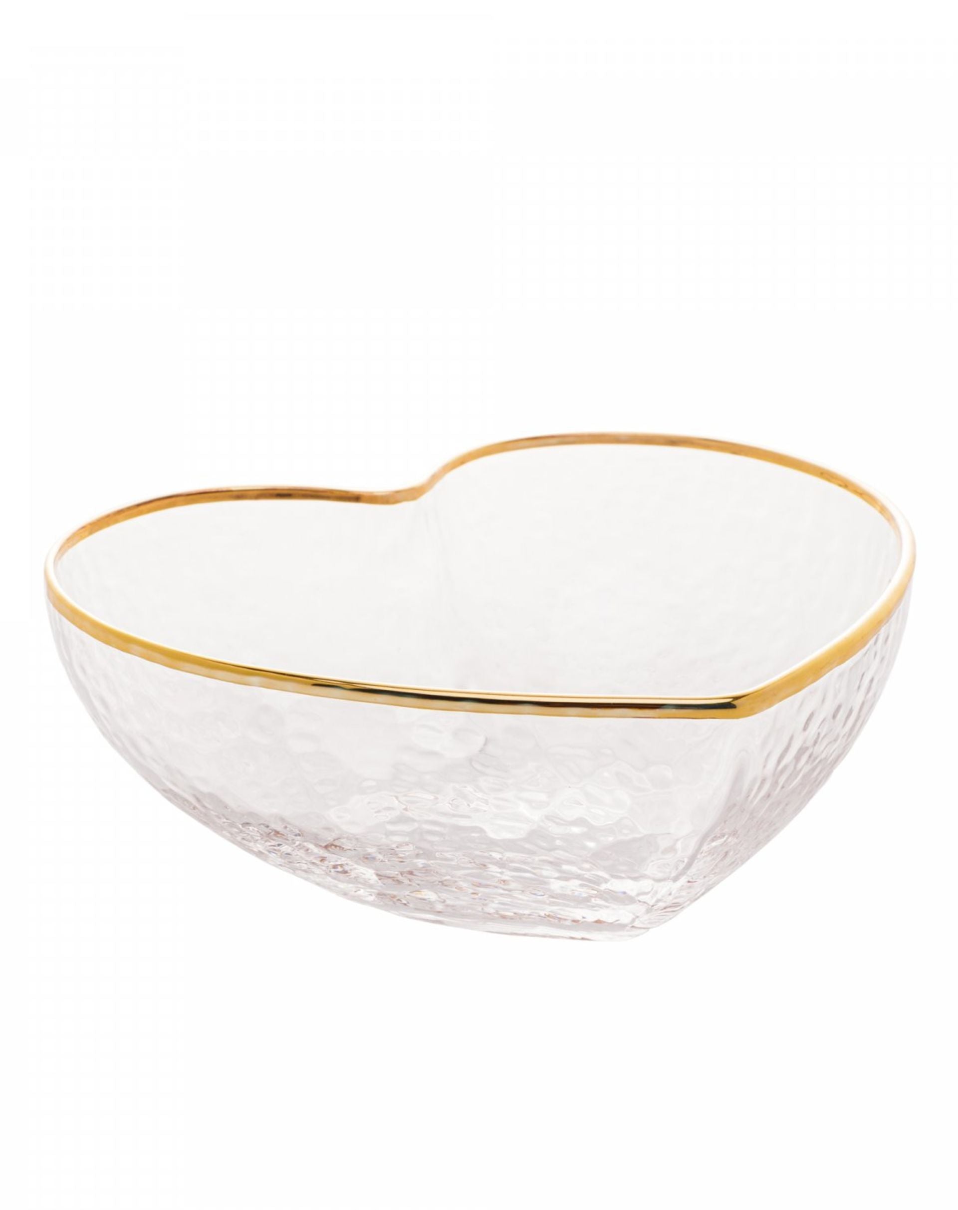 Bowl de Vidro com Borba Dourada Heart 12cm x 11cm x 5cm - Wolff - MULTI COLORIDO