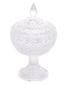 Potiche Decorativo de Cristal com Pé Lys 14cm x 22cm - Wolff - TRANSPARENTE