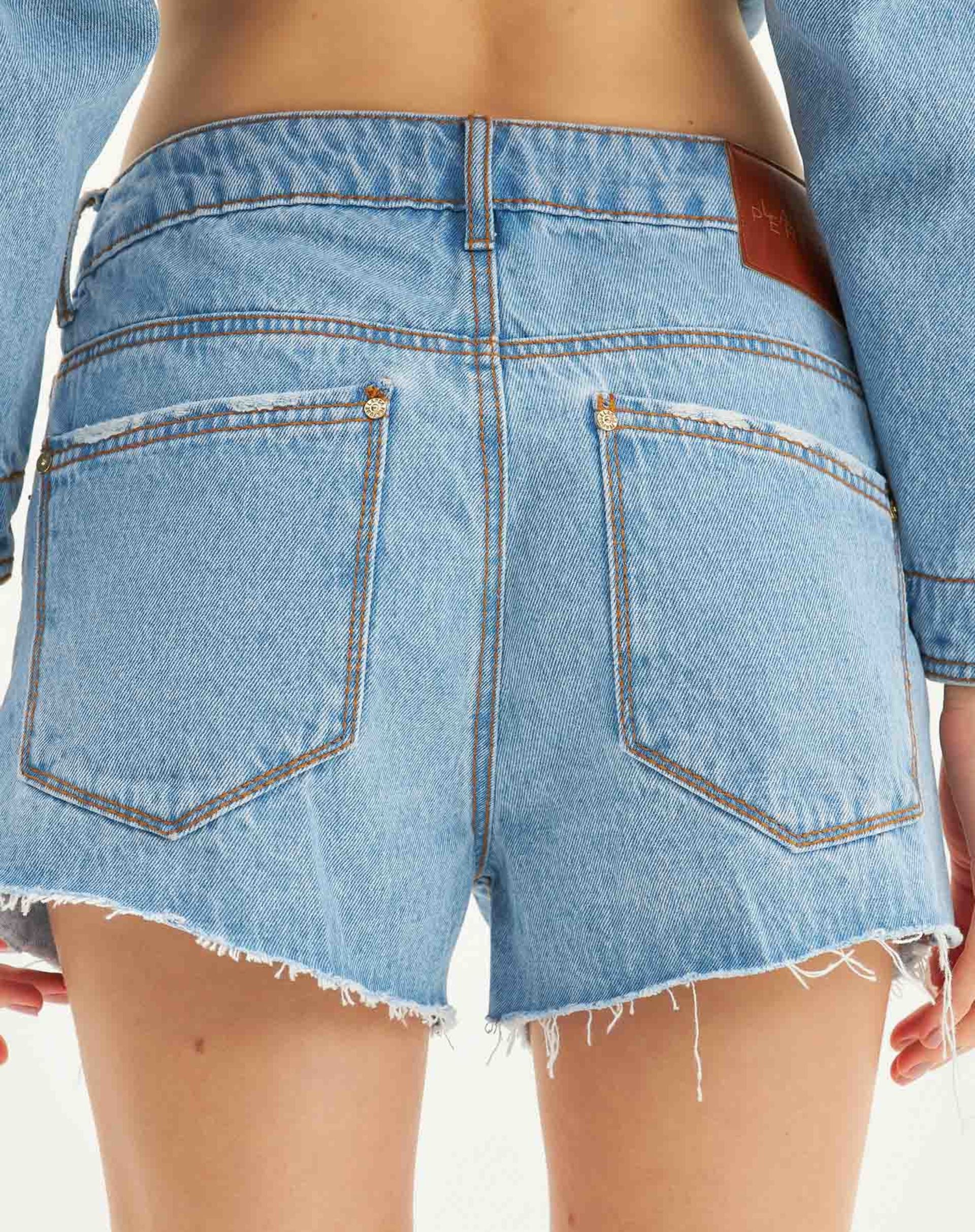 Short Jeans Comfort Cintura Alta - AZUL
