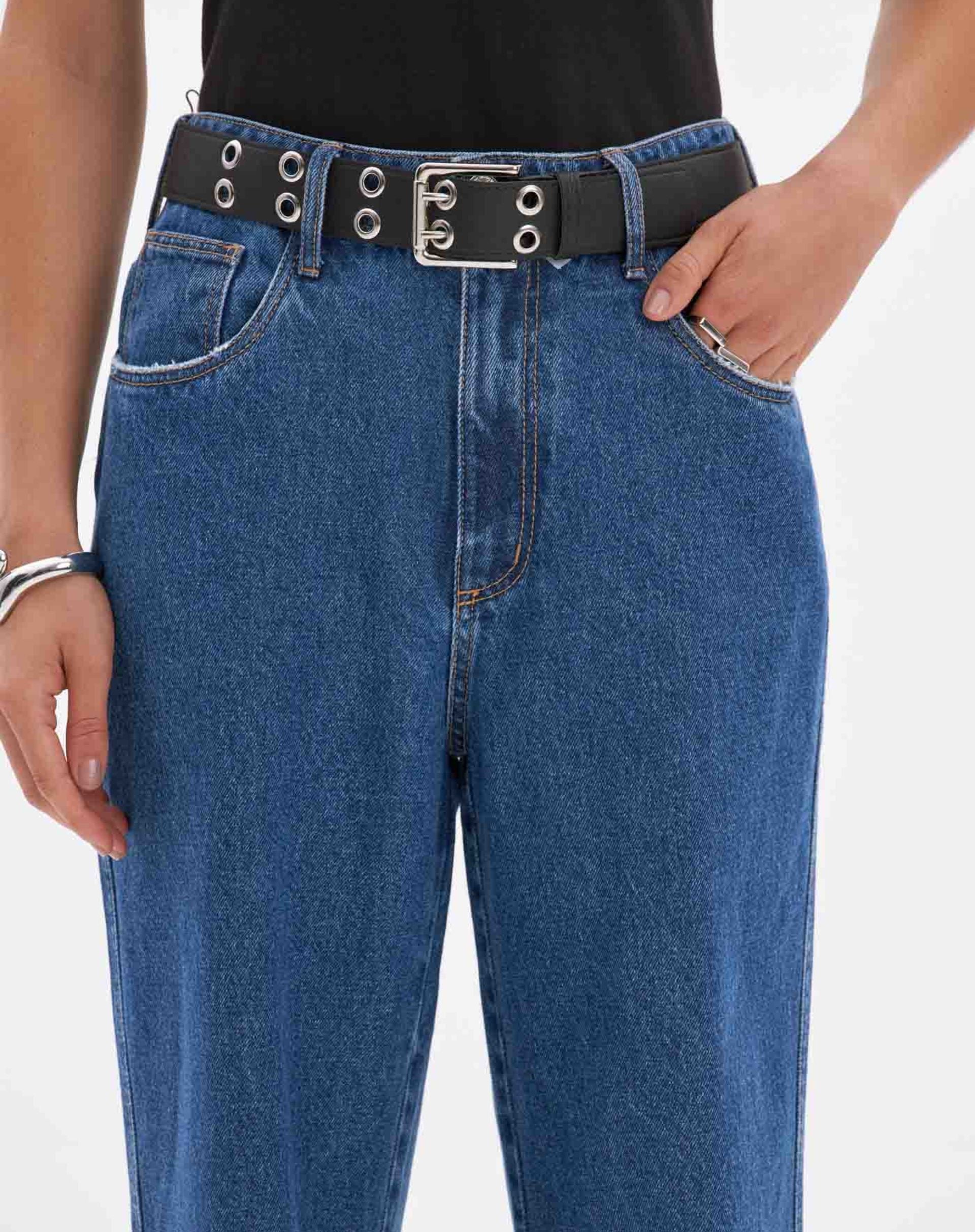 Calça Wide Leg Jeans Cintura Alta - AZUL – AMARO