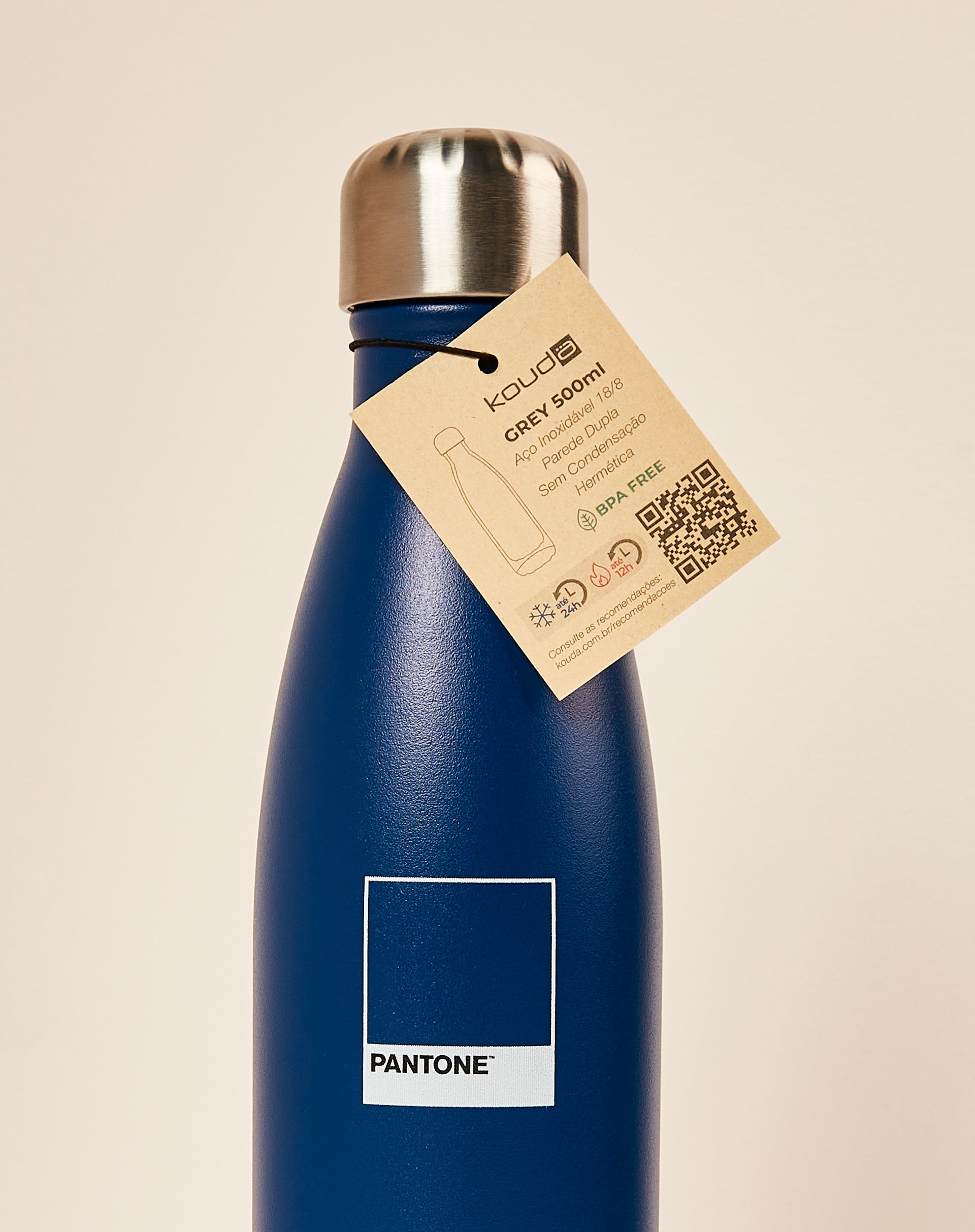 GARRAFA TÉRMICA KOUDA GREY CHIP - 500ML - AZUL MARINHO