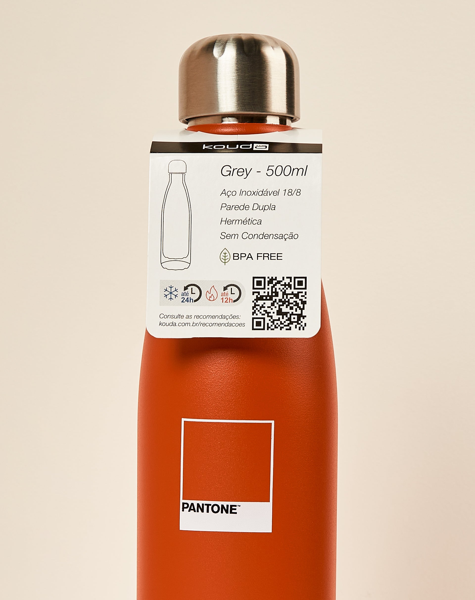 GARRAFA TÉRMICA KOUDA GREY CHIP - 500ML - TERRACOTA