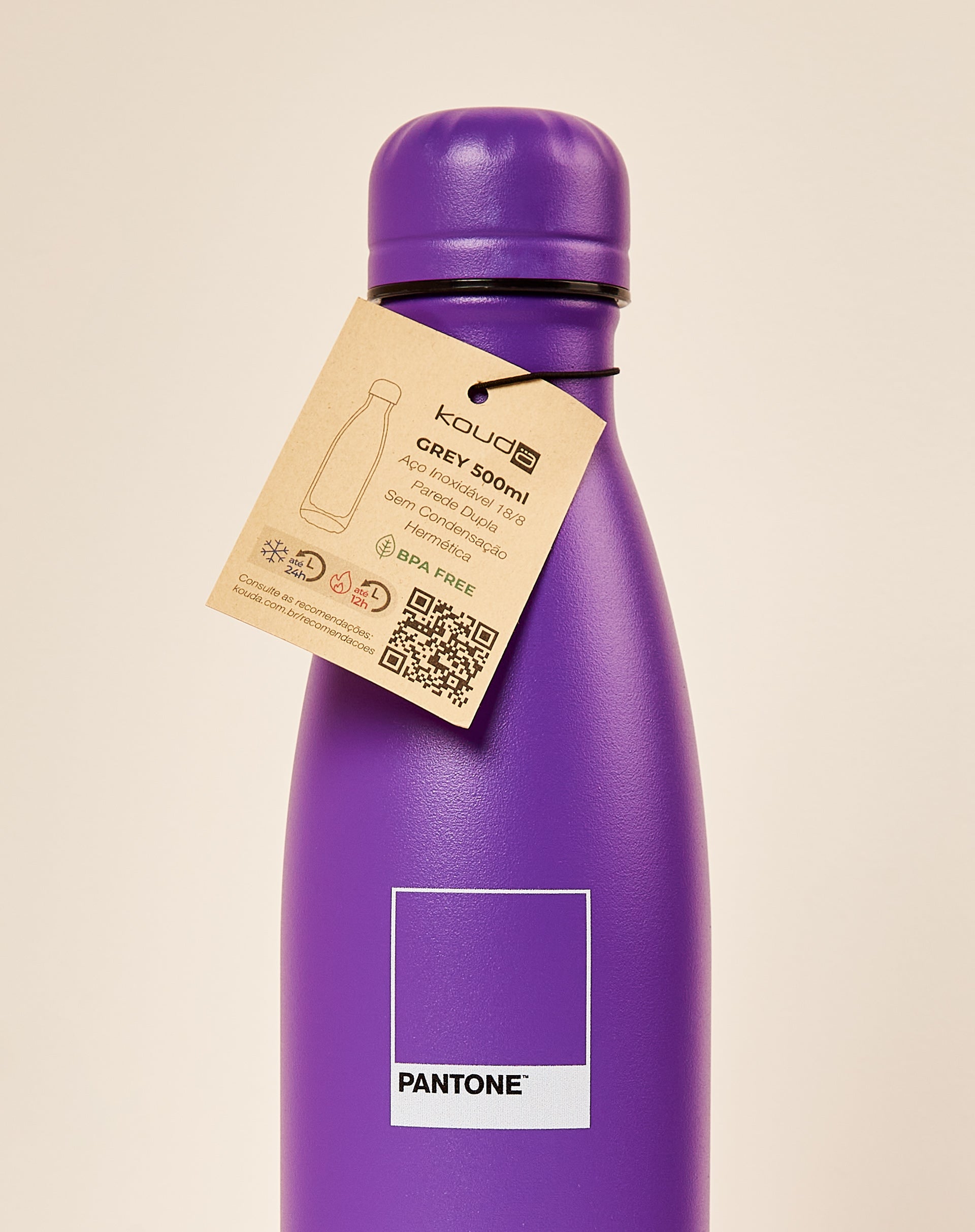 GARRAFA TÉRMICA KOUDA GREY CHIP - 500ML - PURPLE