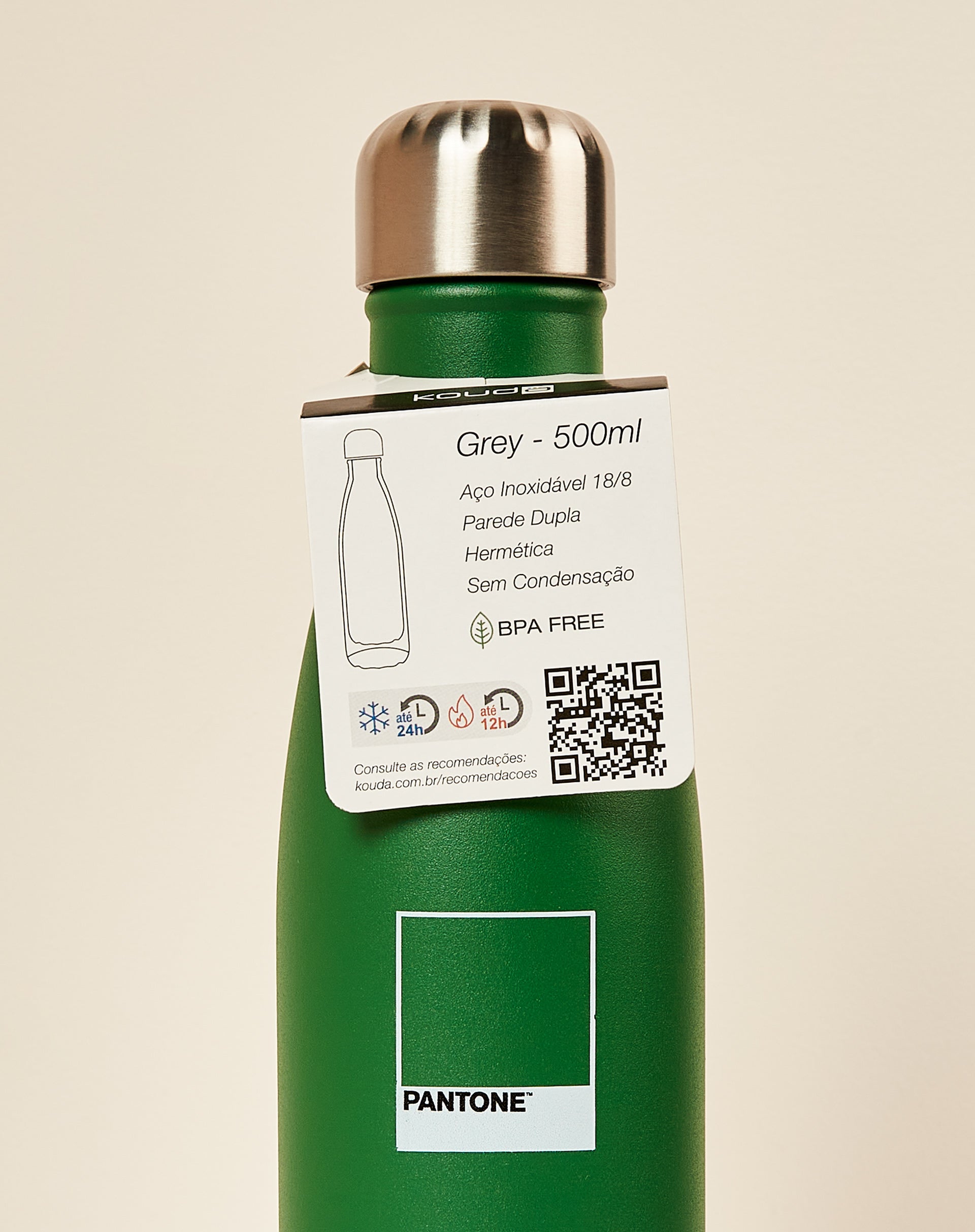 GARRAFA TÉRMICA KOUDA GREY CHIP - 500ML - FOLHA
