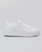 TÊNIS SOLA FLATFORM  DETALHE MATELASSÊ  - BRANCO