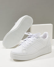 TÊNIS SOLA FLATFORM  DETALHE MATELASSÊ  - BRANCO