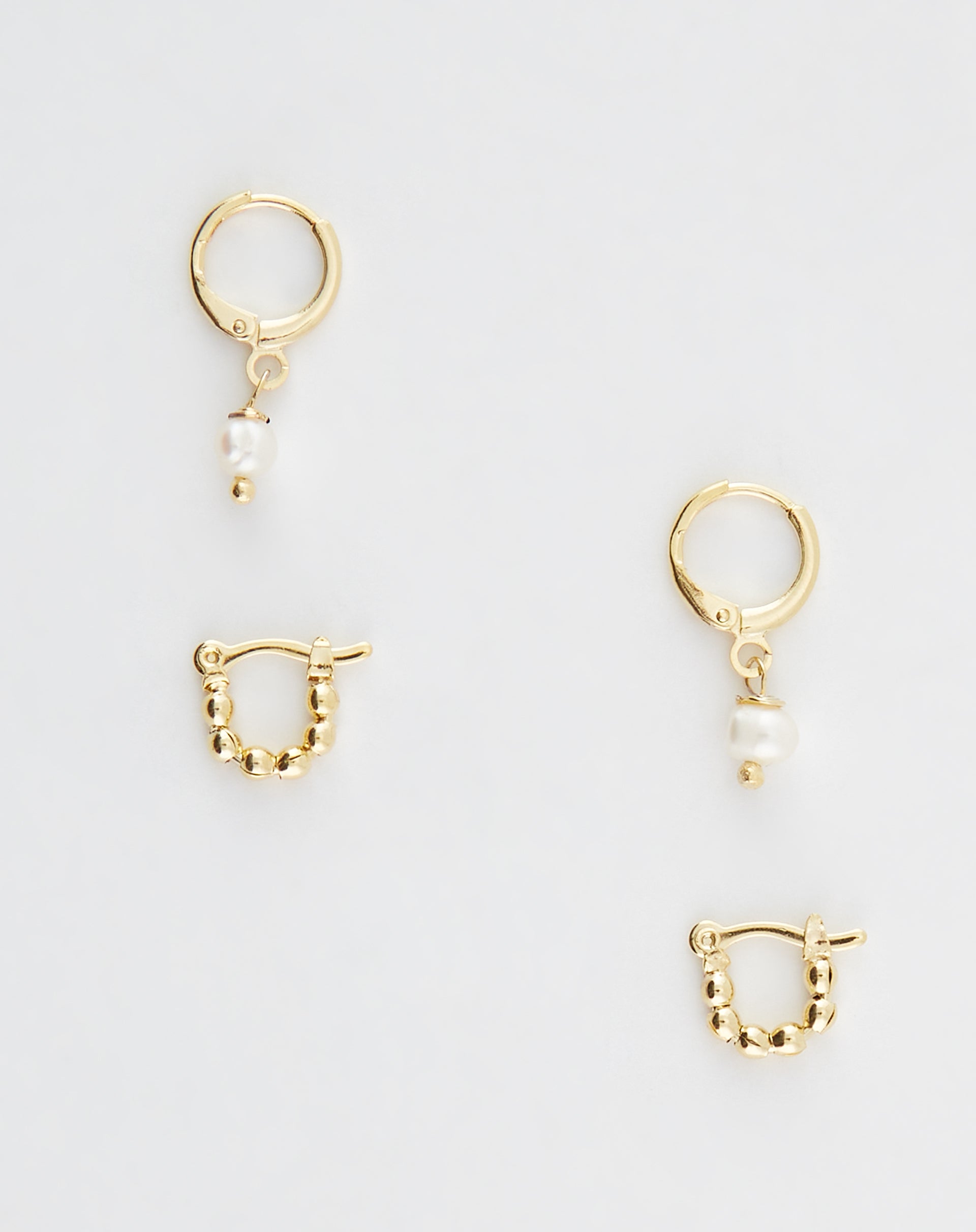 KIT 2 ARGOLAS FOLHEADAS PÉROLA E TEXTURA - DOURADO