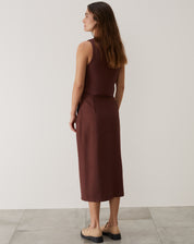 SAIA MIDI COM FENDA FRONTAL ALFAIATARIA - MARROM