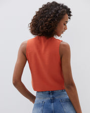 COLETE ALFAIATARIA DECOTE V - TERRACOTA