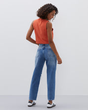 COLETE ALFAIATARIA DECOTE V - TERRACOTA