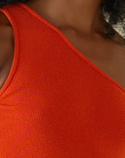 BLUSA TRICOT DE UM OMBRO SÓ - LARANJA