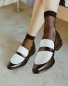 Loafer Sheer Black & White - PRETO