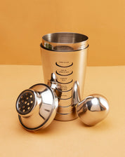 Coqueteleira de Aço Inox com Receitas de Drinks - Lyor - PRATA