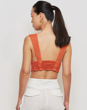 Cropped Ella Linho - LARANJA QUEIMADO