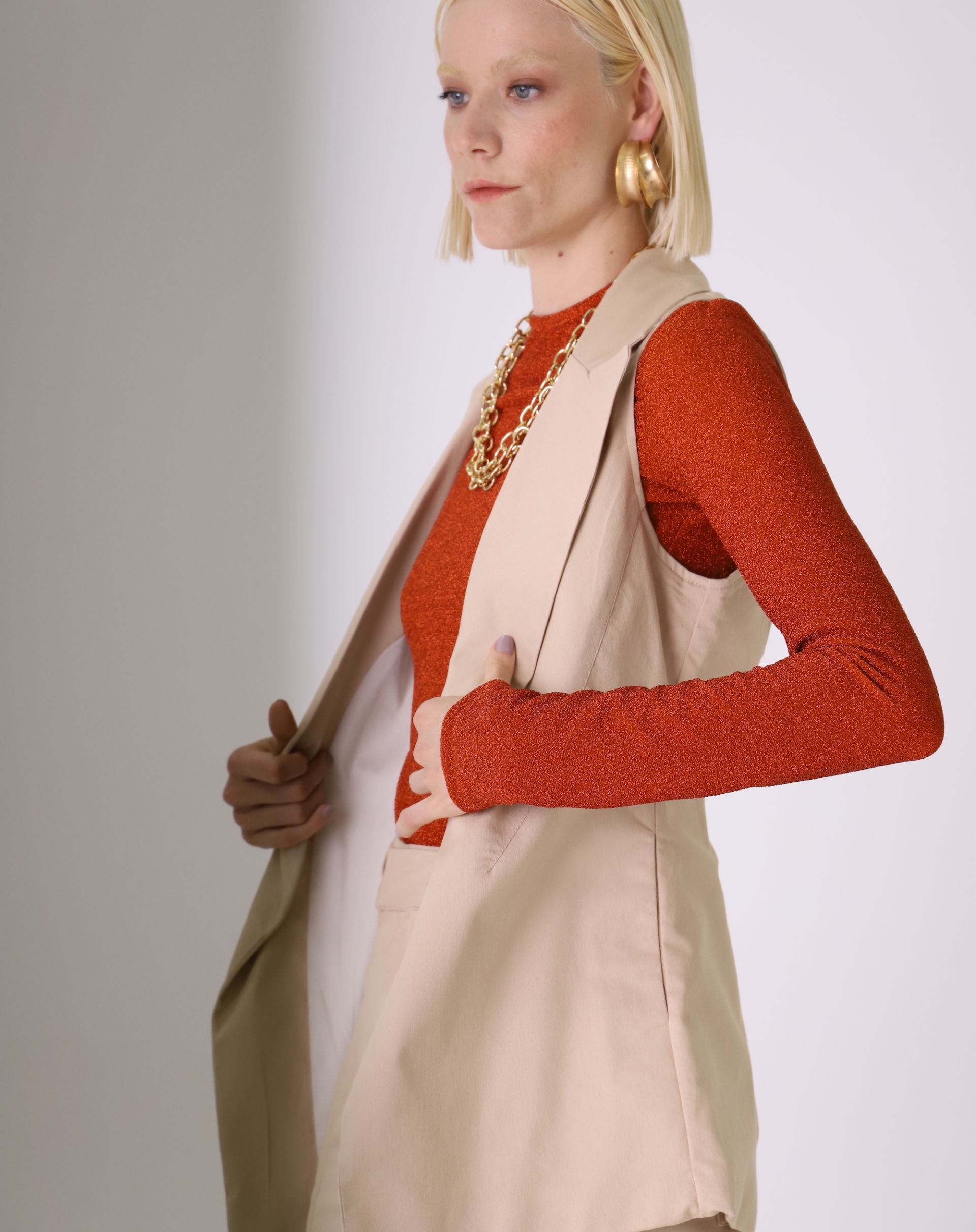 Colete  Cotton Bege - BEGE