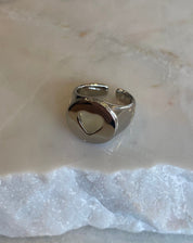 Anel Coração Vazado Anel - PRATA